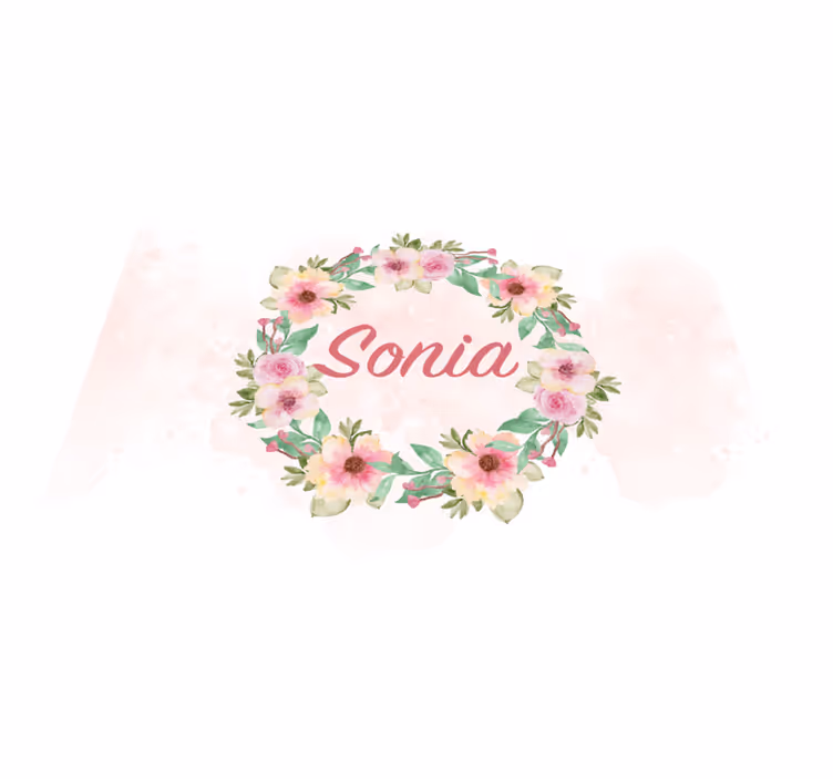 Akvarell blommor Bordstabletter med namn - Tenstickers