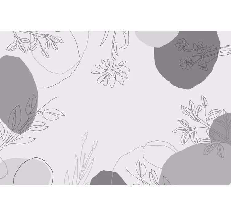 Botaniska gråtoner Fototapeter Kök - Tenstickers