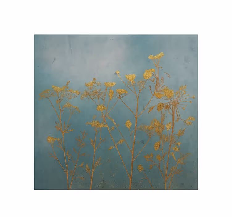 Gyllene blommor design Fototapeter Salong - Tenstickers