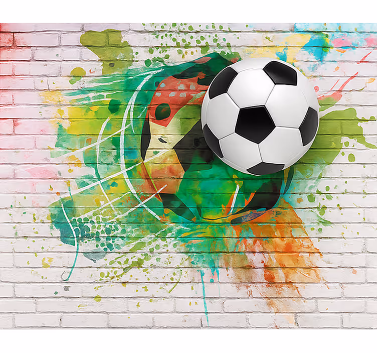 Flerfärgad fotbollsboll Fototapeter Ungdomar - Tenstickers
