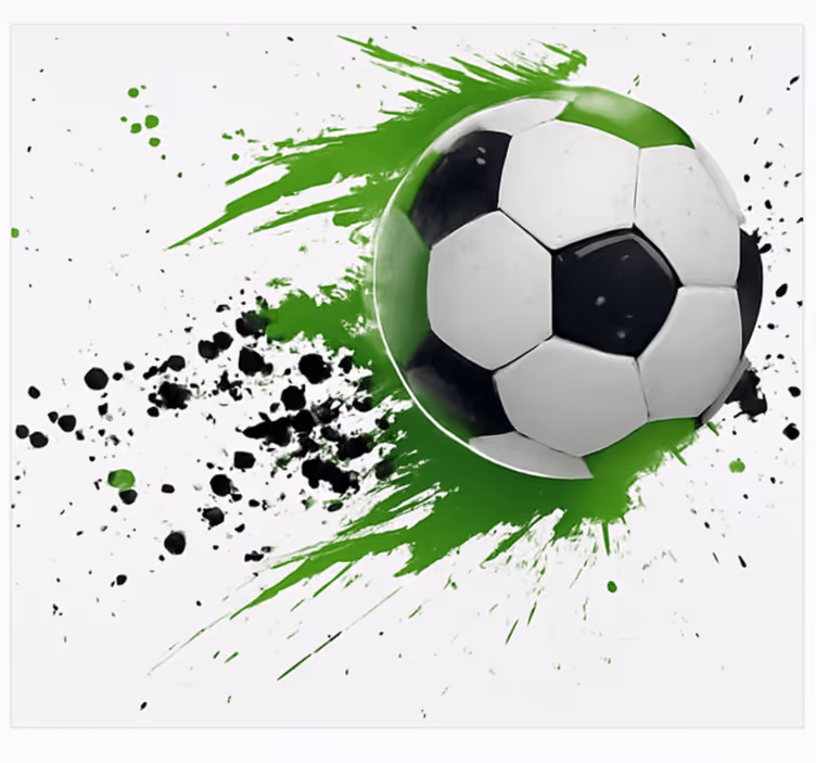 Grön fotbollsboll Fototapeter Ungdomar - Tenstickers