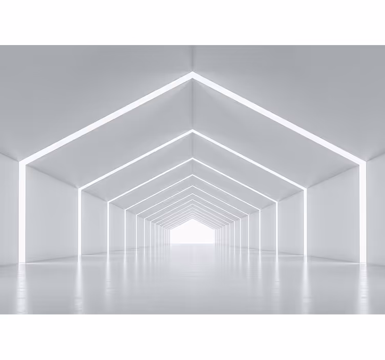 Vit tunnel 3d fototapet - Tenstickers