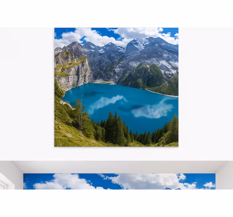Gyllene solnedgång berg Fototapeter Fjäll - Tenstickers