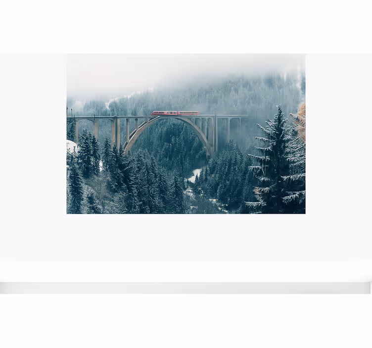 Tåg som korsar schweiziska alperna Fototapeter Fjäll - Tenstickers