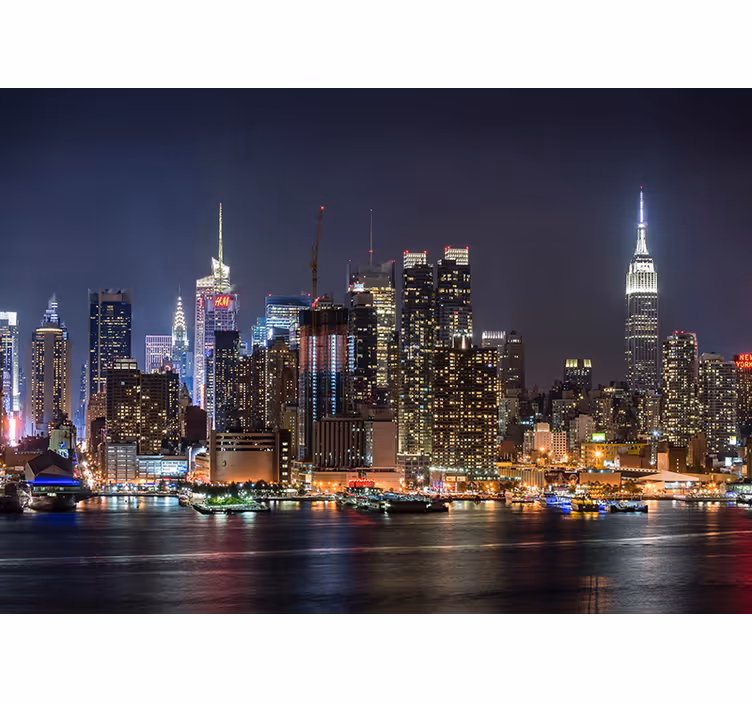 Natt i fototapet i new york - Tenstickers