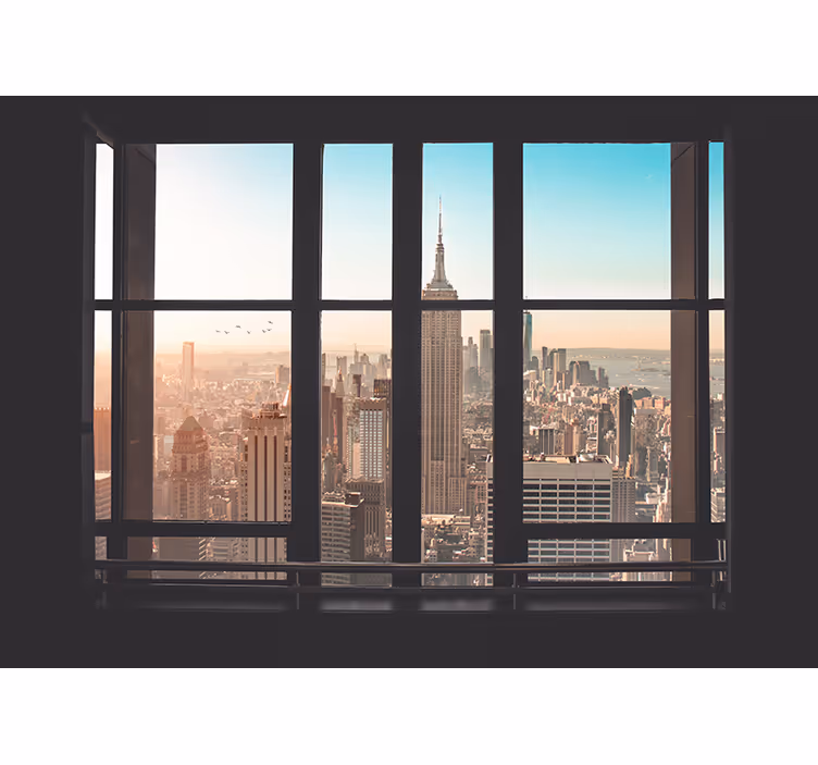 Solig morgon i fototapet i new york - Tenstickers