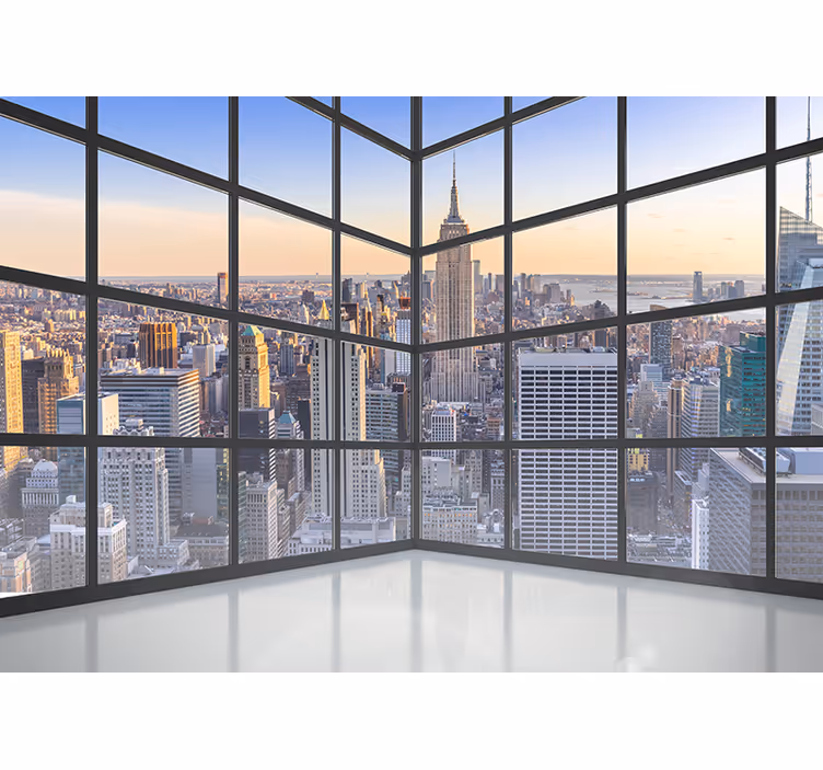 Fototapet för stad för fönster för new york new york 3d - Tenstickers