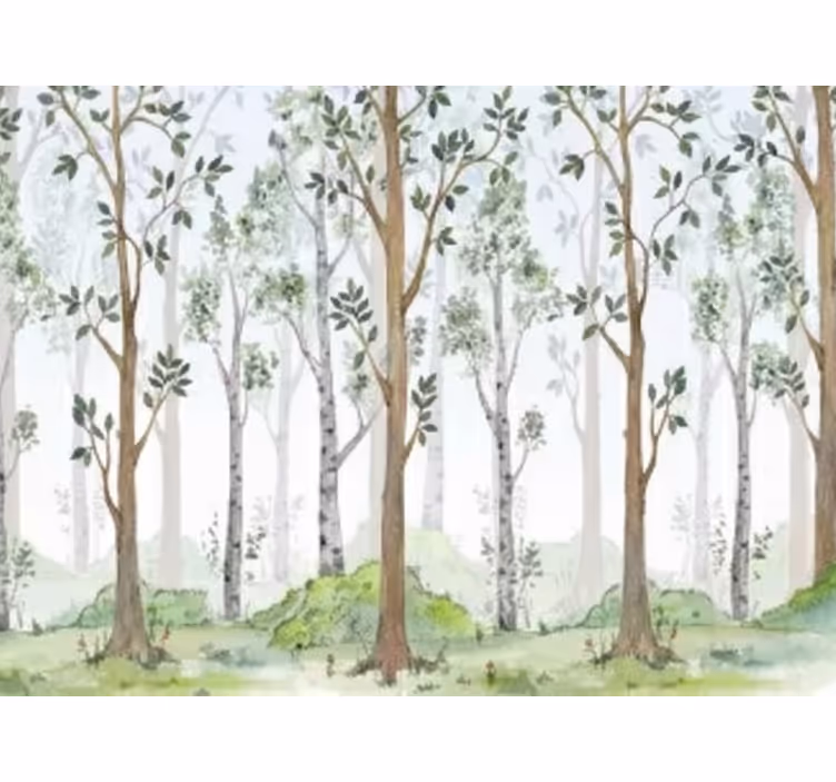 Fototapeter skogar minimalistisk botanisk funktion - Tenstickers