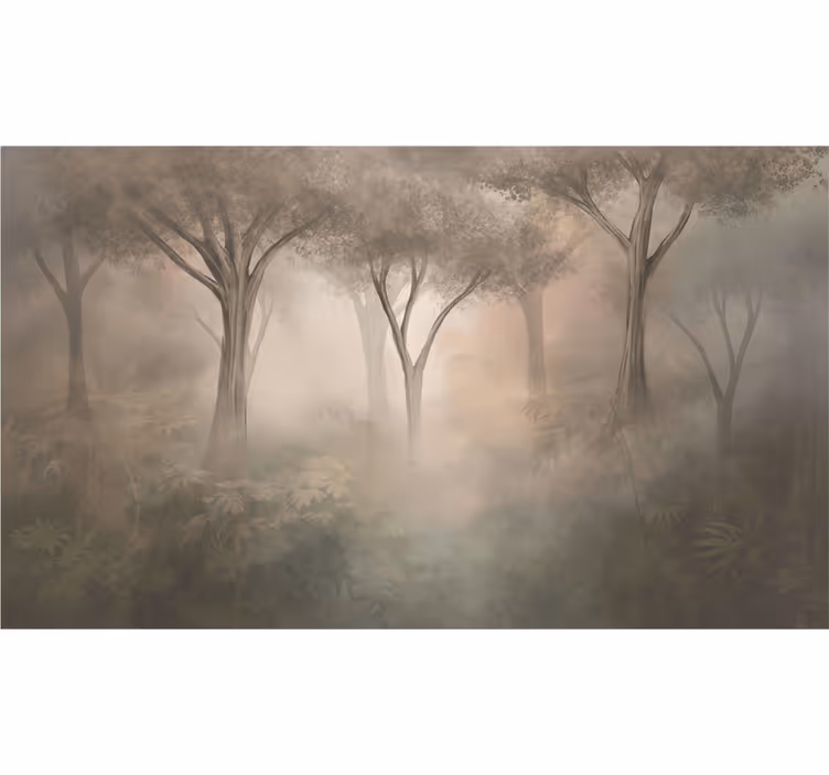 Fototapeter skogar dimmig sepia skog - Tenstickers