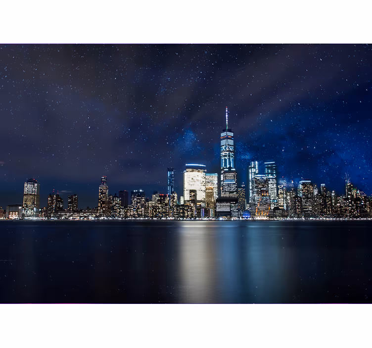 Stjärnklar natt över new york fototapet - Tenstickers