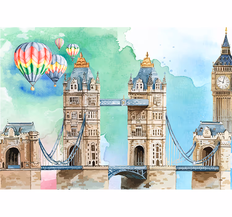 Ballong över tower bridge london fototapeter - Tenstickers