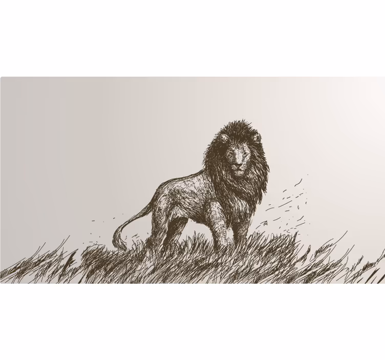 Fototapeter afrikansk realistisk lejon - Tenstickers