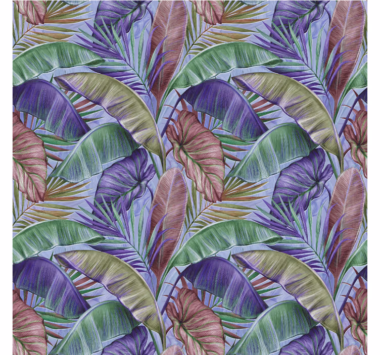 Fototapet djungel design med lila blad - Tenstickers