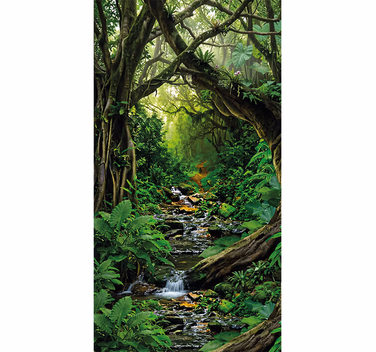 Fototapet djungel tropisk skog oas - Tenstickers
