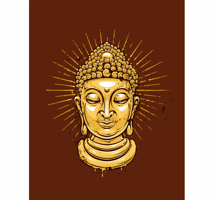 Fototapeter buddha gyllene buddha silhuett - Tenstickers
