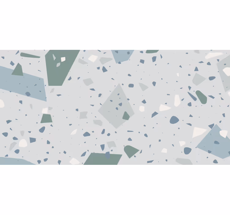 Badkar fototapeter blå och vit terrazzo - Tenstickers