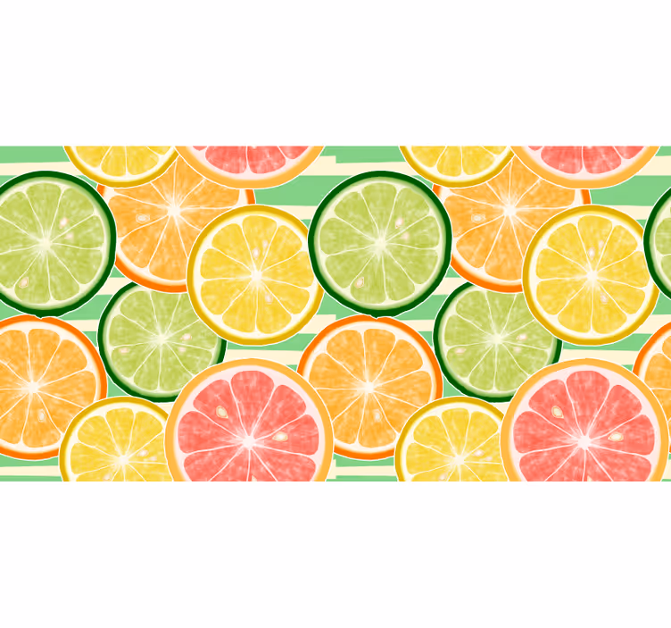 Fototapeter kök citrusfrukter mönster - Tenstickers
