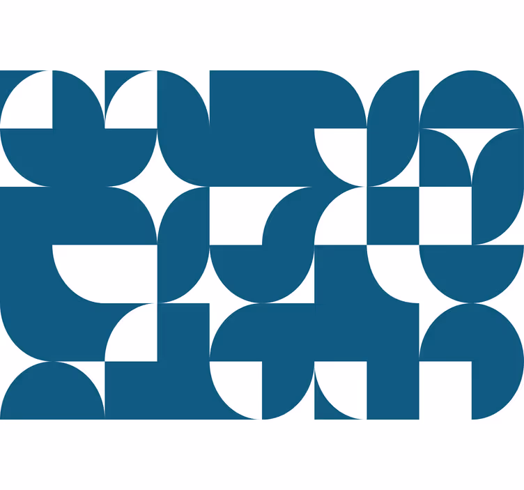 Fototapeter kök blå cirkel geometriskt mönster - Tenstickers
