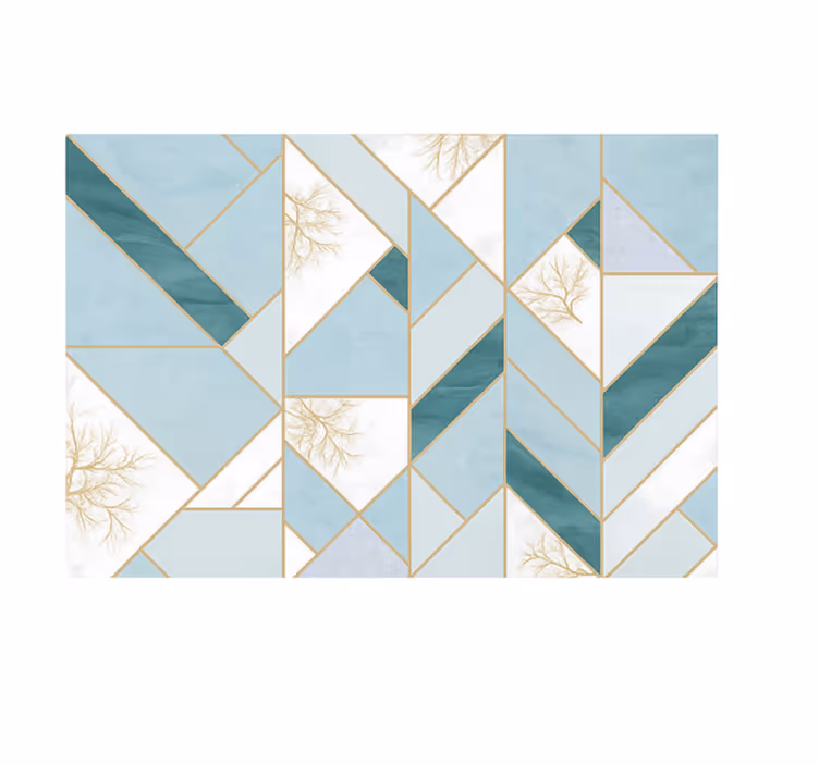 Fototapeter kök aqua geometriskt mönster - Tenstickers