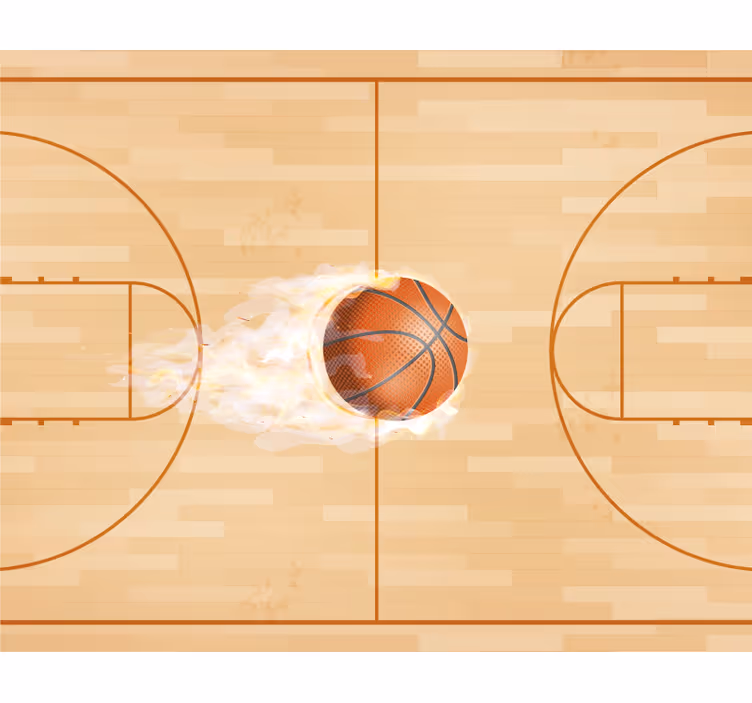 Fototapeter beige basketbana - Tenstickers