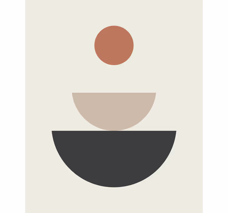 Fototapeter beige fontän abstrakt geometrisk konst - Tenstickers