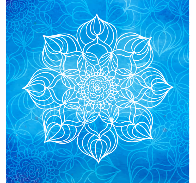 Fototapeter blå blå färgsplash mandala - Tenstickers