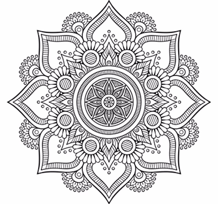 Fototapeter vit mandalablommor vinyl - Tenstickers