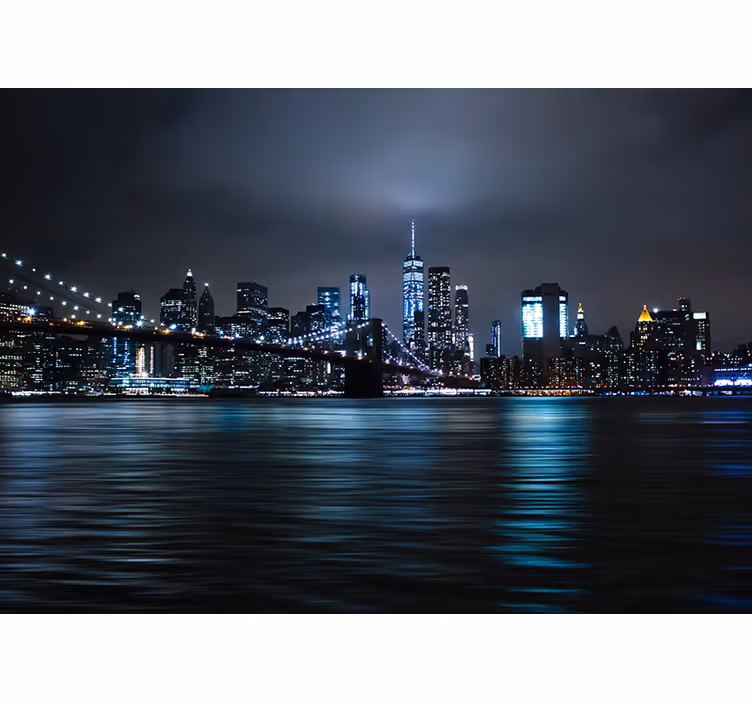 Fototapeter svart urban natt panorama - Tenstickers