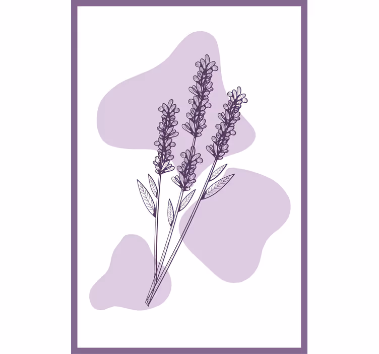 Fototapeter lila teckning av lavendelplanta - Tenstickers