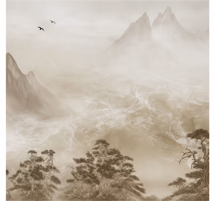 Fototapeter natur lugn landskap berg - Tenstickers