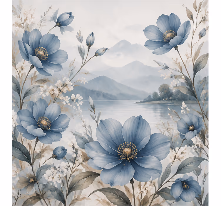 Fototapeter natur blå blomma - Tenstickers
