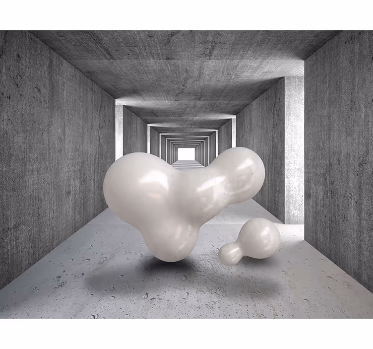 Ballonger som flyter genom tunneln 3d fototapet - Tenstickers