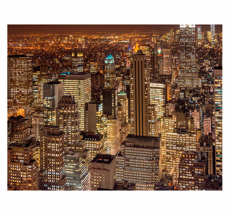 New york fototapet på natten - Tenstickers