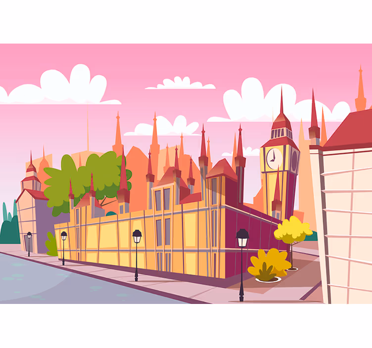 Barns rosa london fototapet - Tenstickers