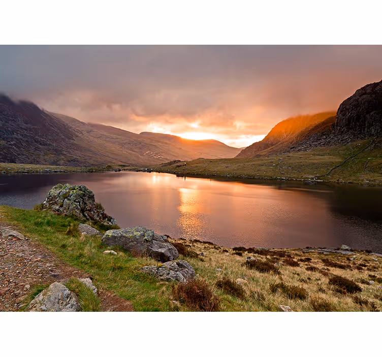 Snowdonia nationalpark bergfototapet - Tenstickers