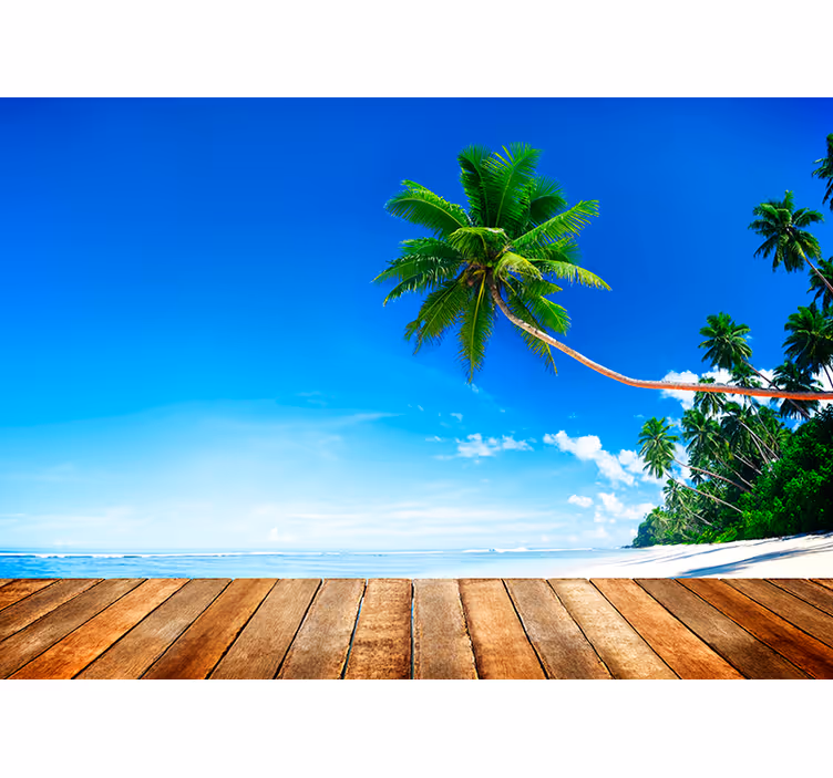 Tropisk strand fototapet - Tenstickers