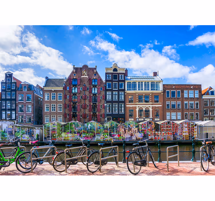 Blommamarknad amsterdam fototapet - Tenstickers