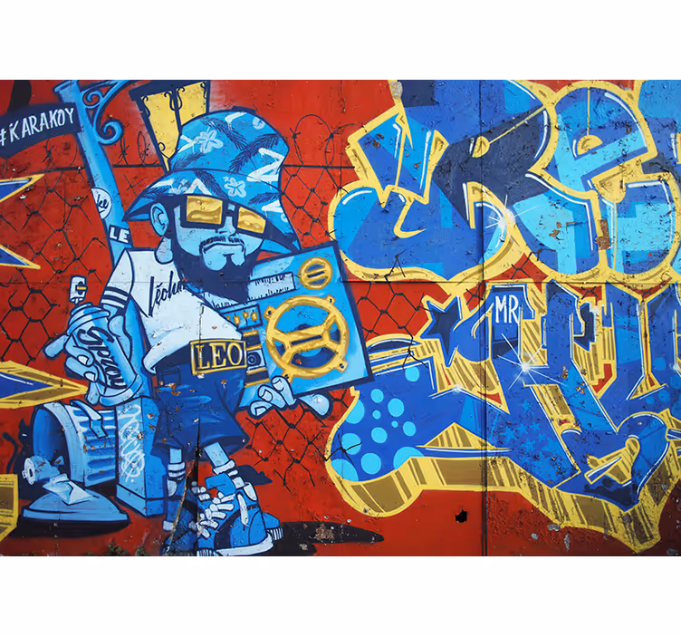 Cool grafitti urban konst fototapet - Tenstickers