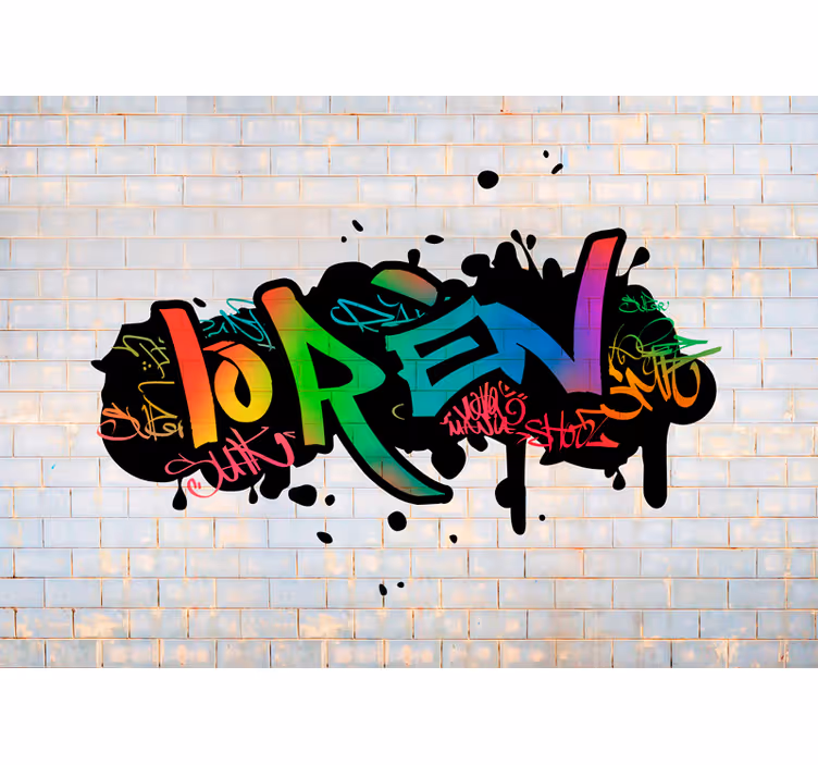 Personligt färgnamn graffiti konst fototapet - Tenstickers