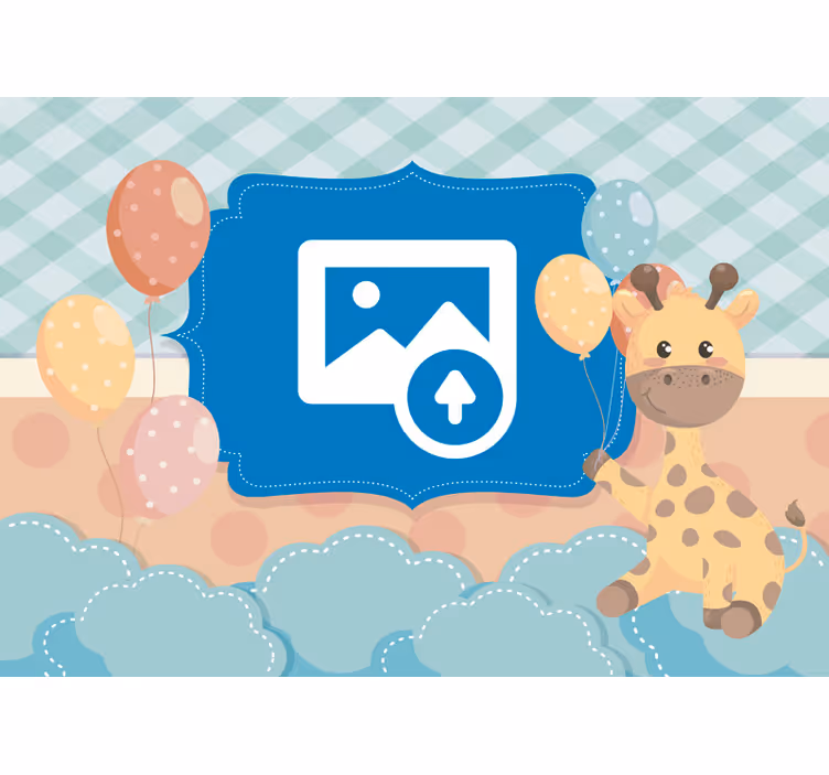 Nyfött barn med giraffskolfototapet - Tenstickers