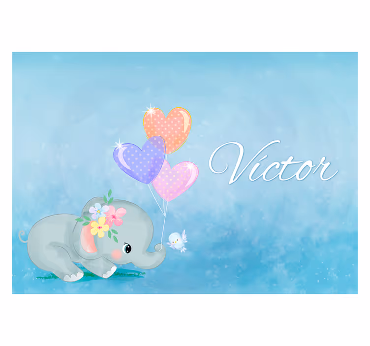 Baby elefant personaliserad fototapet - Tenstickers