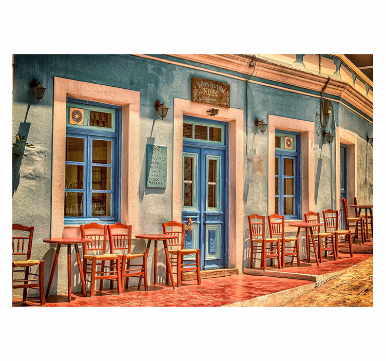 Café utomhus vintage fototapet - Tenstickers