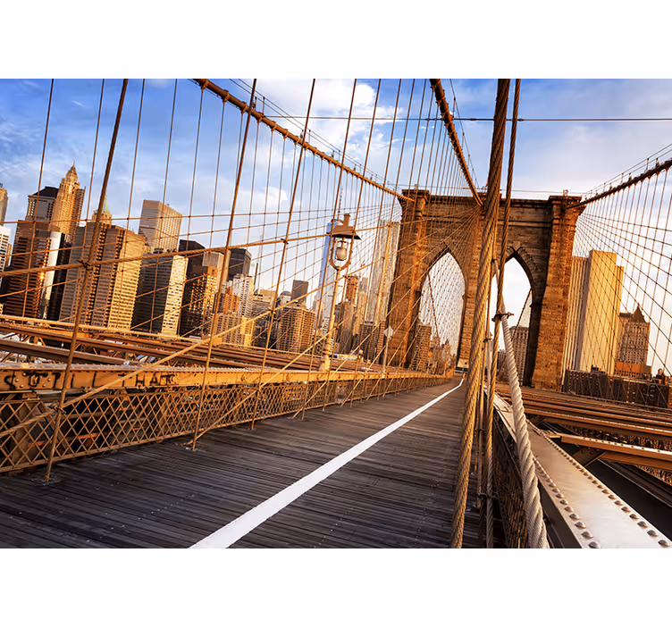 Inuti brooklyn bridge new york fototapet - Tenstickers