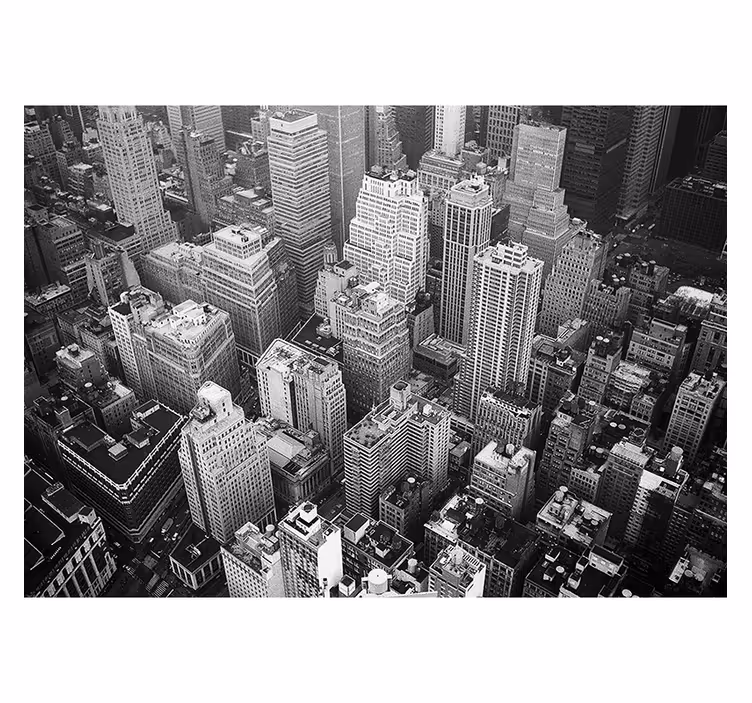 Stadsväggdekor new york antenn svartvitt - Tenstickers