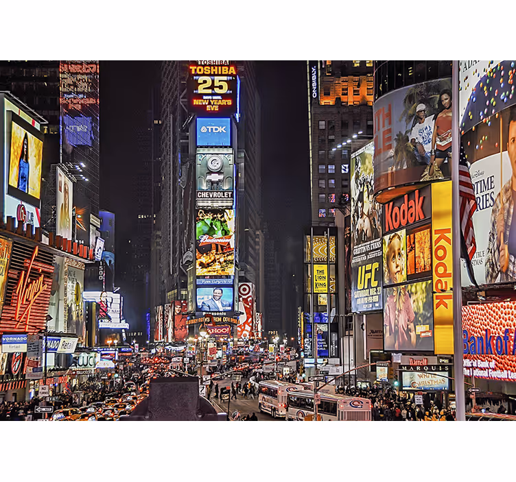 Gånger fyrkantig fototapet i new york - Tenstickers