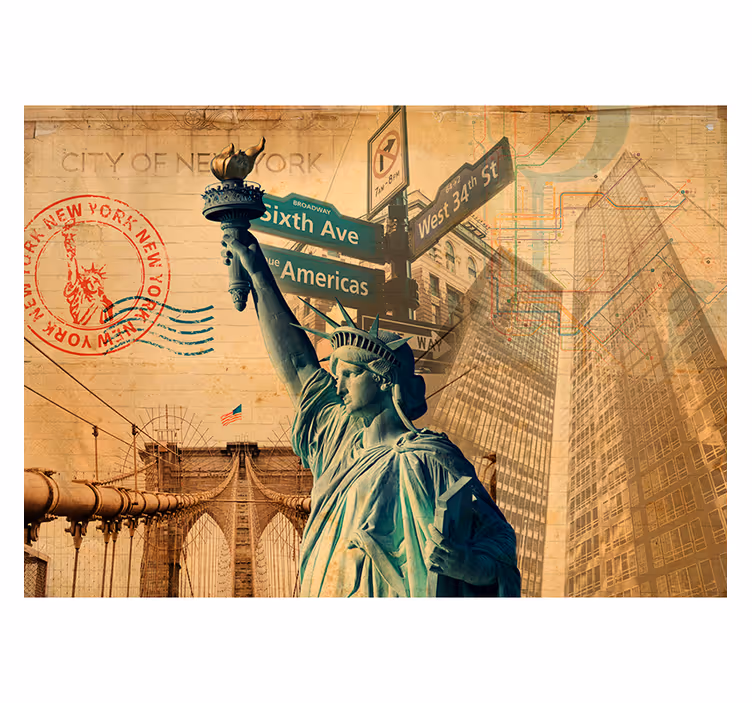 Sevärdheter i new york fototapet - Tenstickers