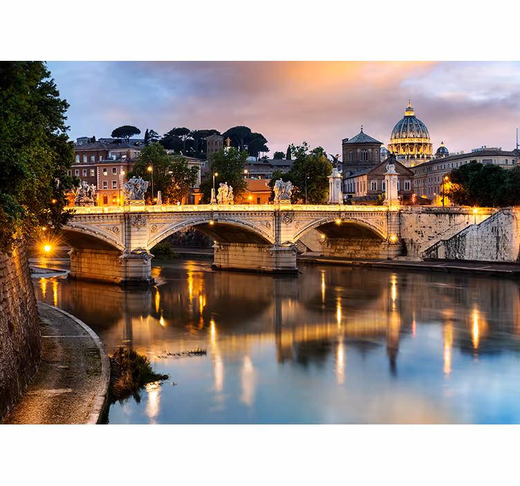 Utsikt över rom från tevere fototapet - Tenstickers