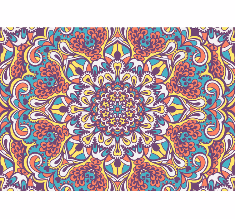Blå mandala fototapet - Tenstickers