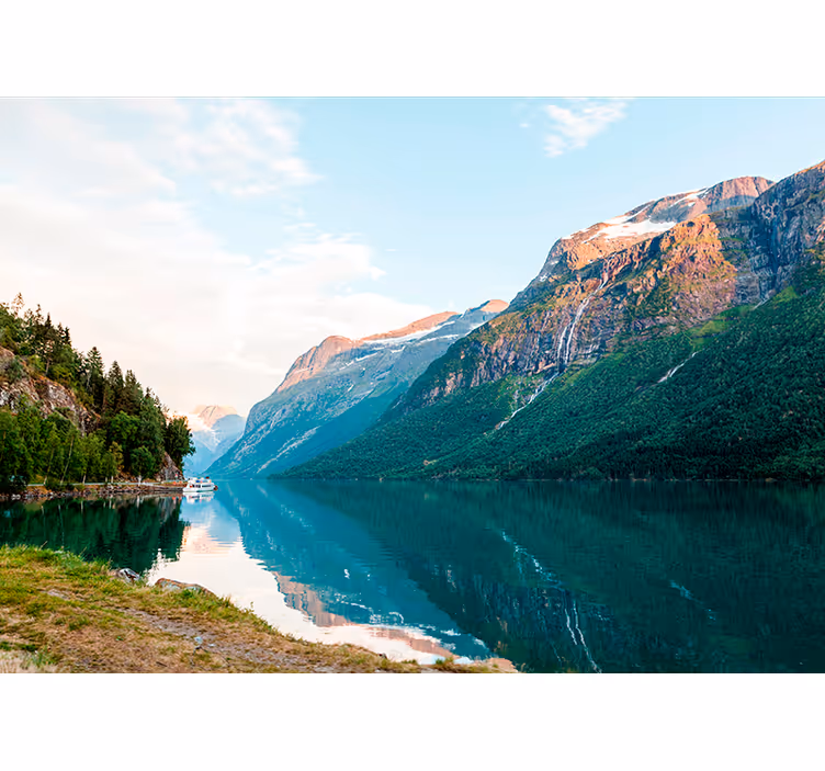 Trälandskap i sjön fototapet - Tenstickers