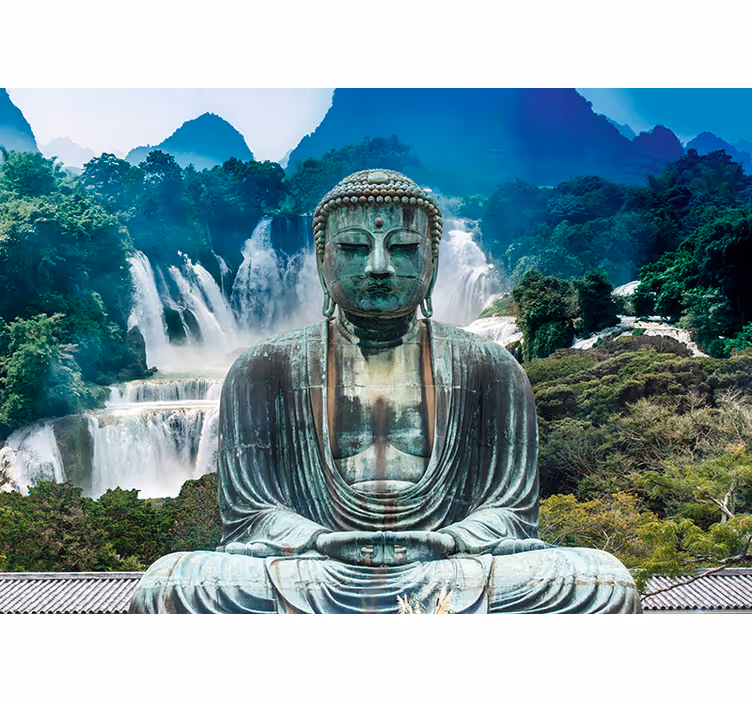 Lugnt buddha vattenfall Fototapeter Natur - Tenstickers